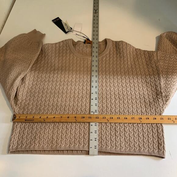 Truth By Republic Sweater Womens M Medium Latte Textured Crop Pullover Oversized - Picture 8 of 14